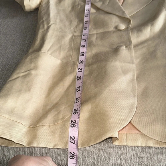 Vintage Guy Laroche Paris Cotton & silk blazer short sleeve cream size small - Picture 6 of 12